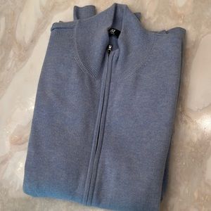 Gobi Blue Cashmere Zip Jacket